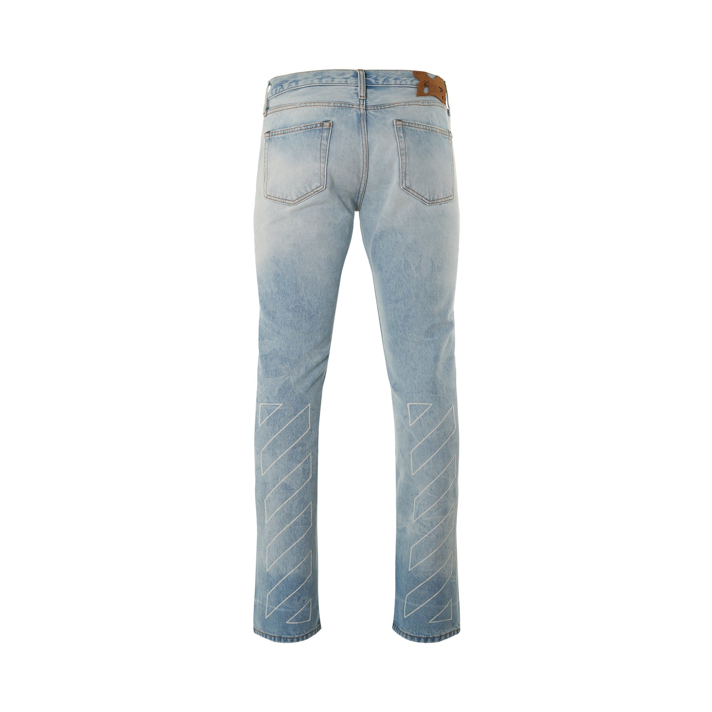 Diagonal Slim Fit Jeans in Bleach