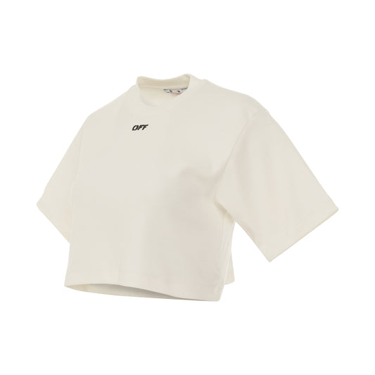 Off Stamp Ribbed Basic T-Shirt in White/Black