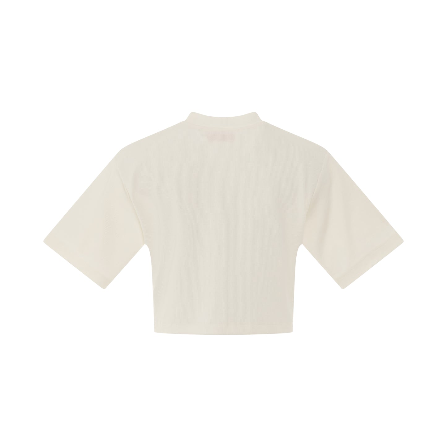 Off Stamp Ribbed Basic T-Shirt in White/Black