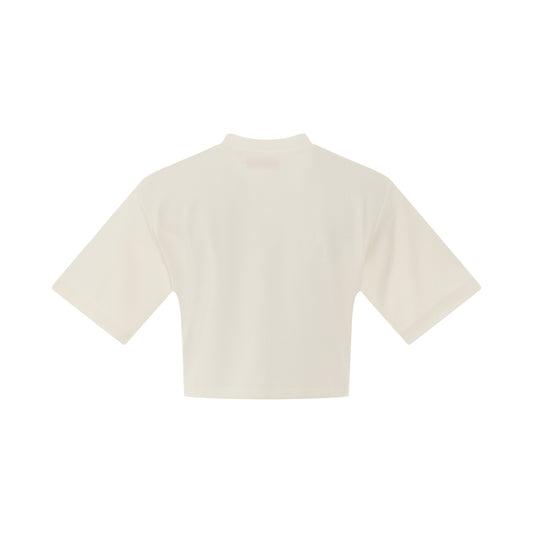 Off Stamp Ribbed Basic T-Shirt in White/Black