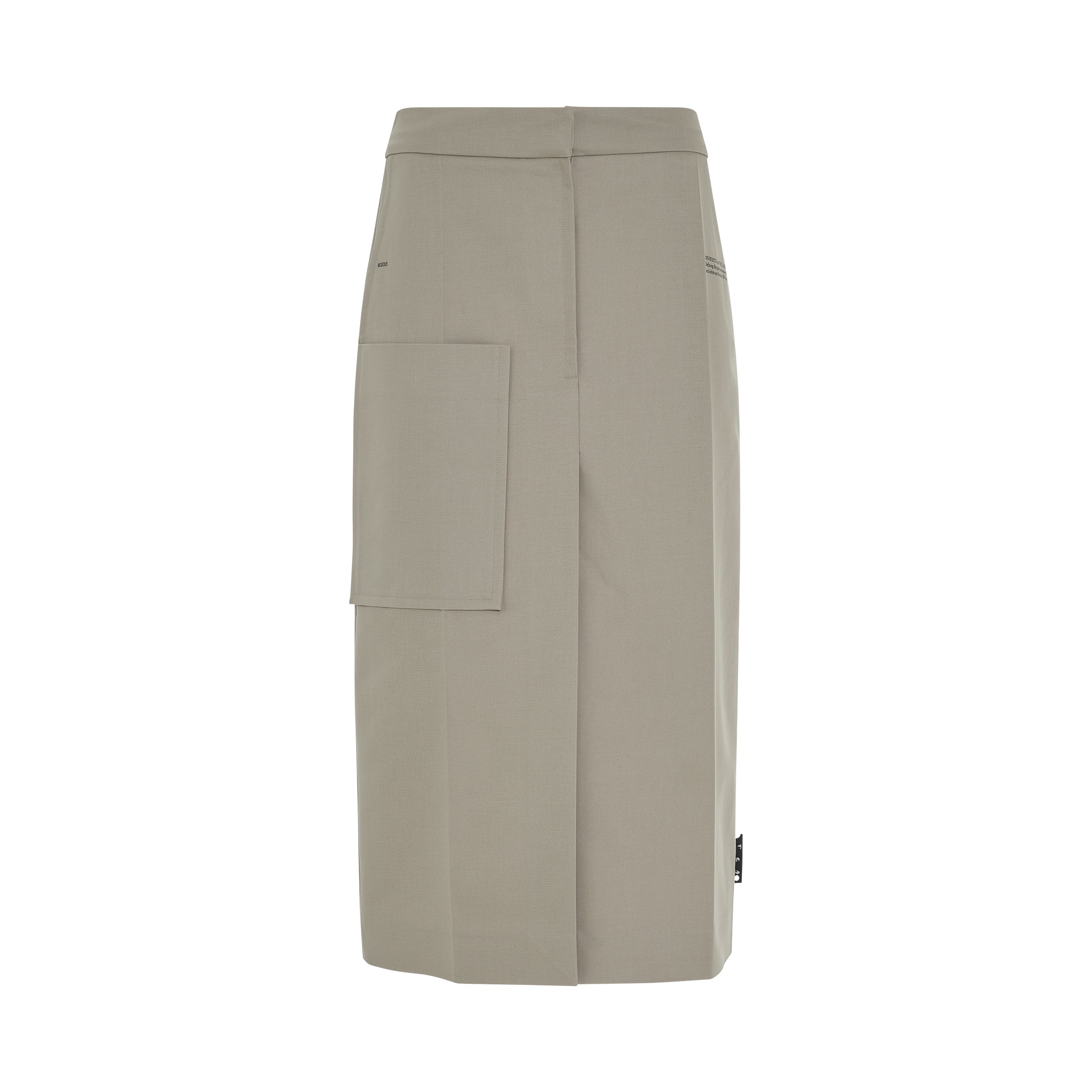 Cotton Twill Cargo Skirt in Light Grey