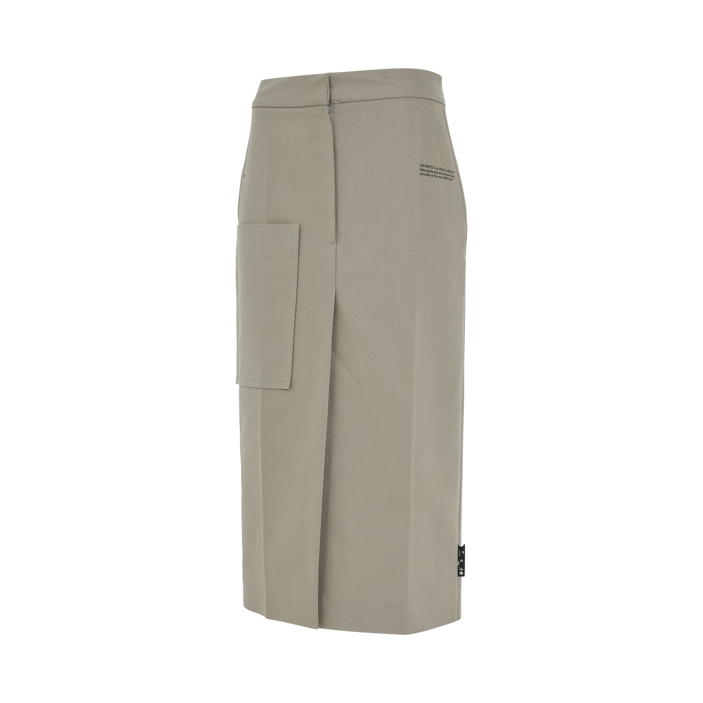 Cotton Twill Cargo Skirt in Light Grey