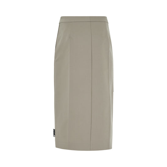 Cotton Twill Cargo Skirt in Light Grey