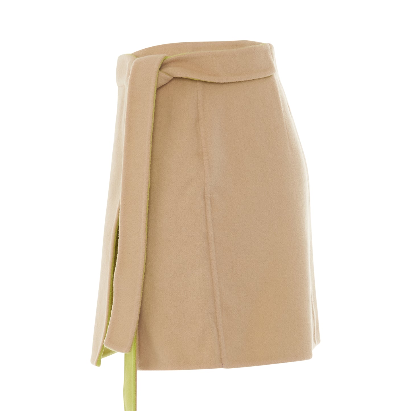 Double Wo Belt Mini Skirt in Camel/Yellow