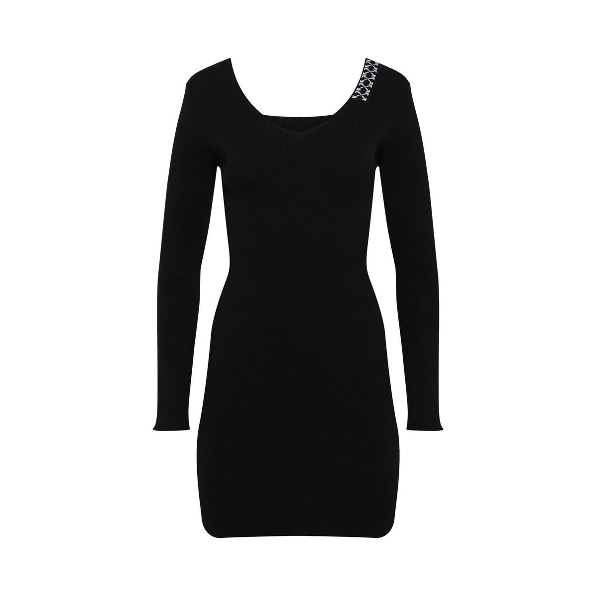 Bold Long Sleeve Dress in Black/White