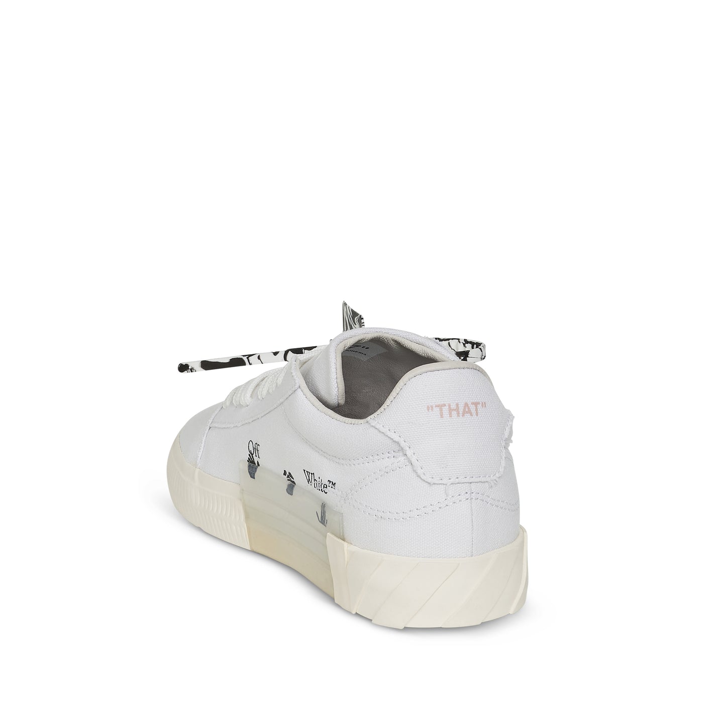 Low Vulcanized Eco Canvas Sneaker in White/Pink
