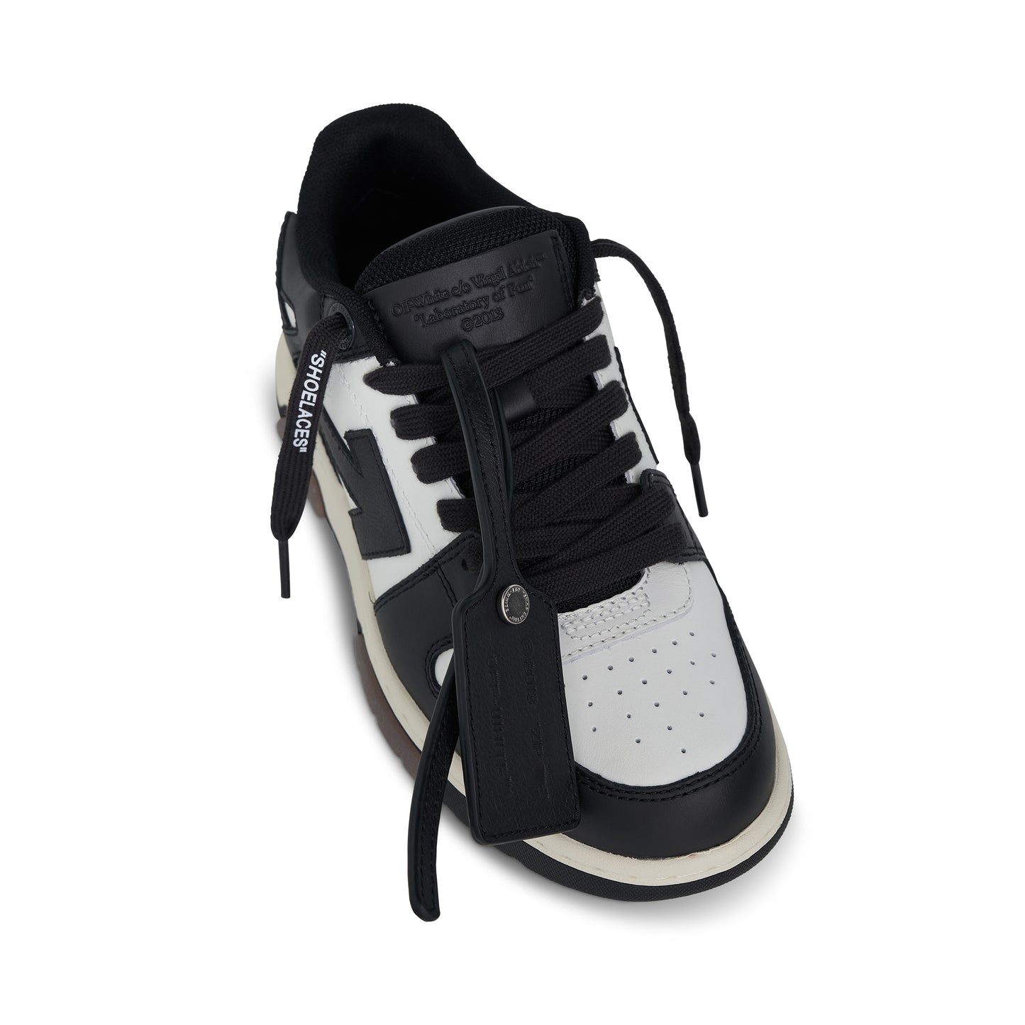 Out Of Office Calf Leather Sneakers in White/Grey
