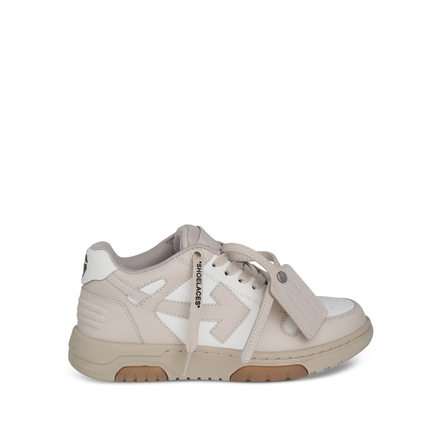 Out Of Office Calf Leather Sneaker in Off White/Beige