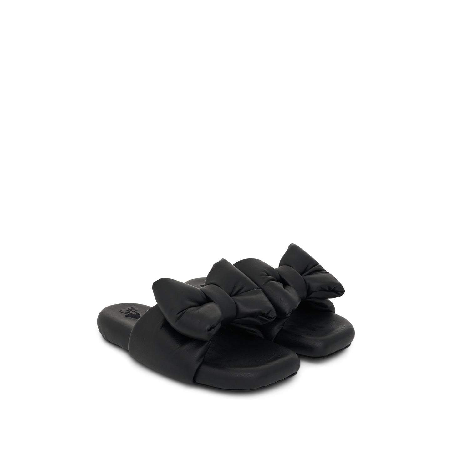 Nappa Leather Extra Padded Slipper in Black