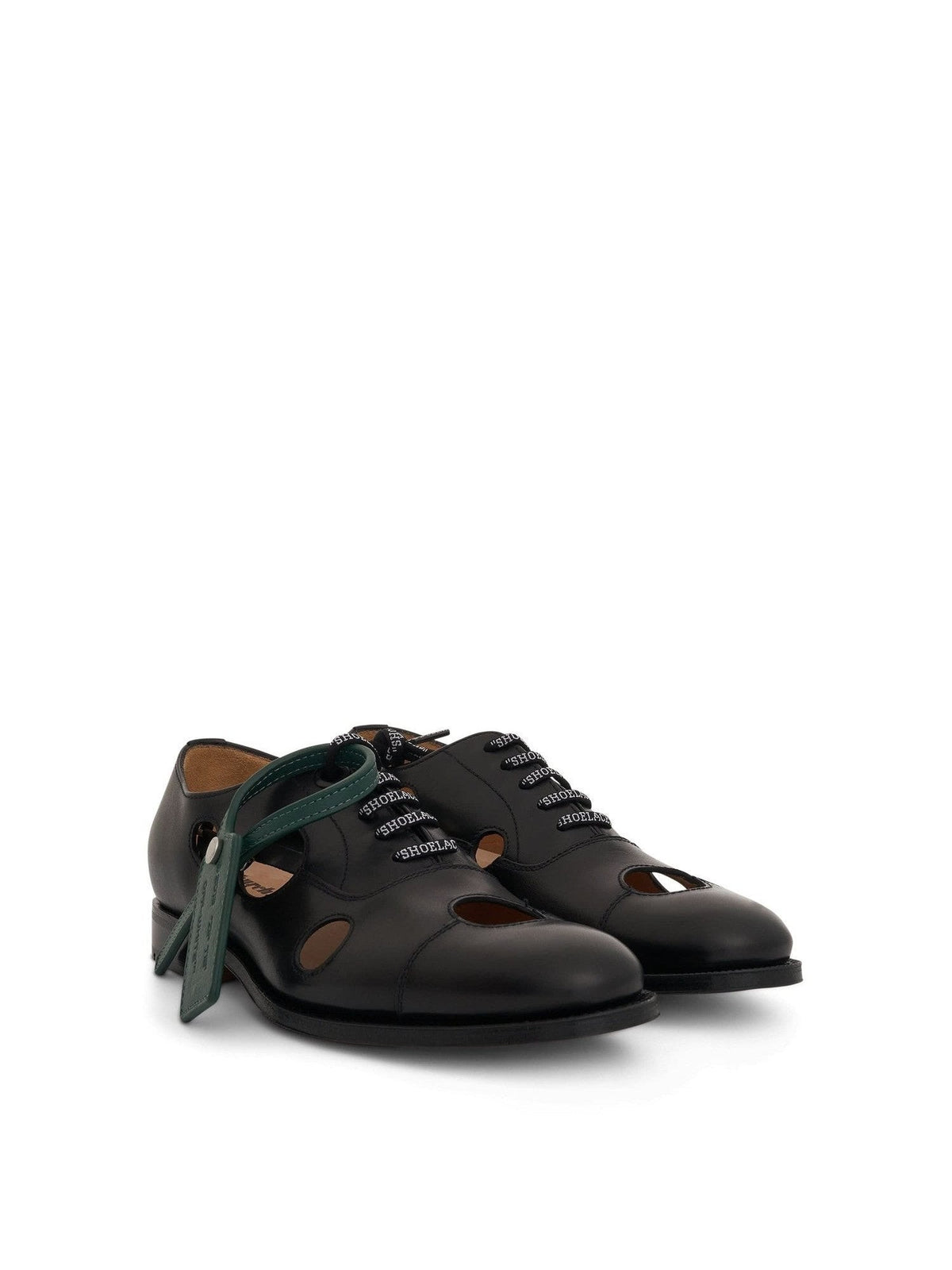 Off-White x Church's Consul Shoe in Black/Green Front View | OFF-WHITE