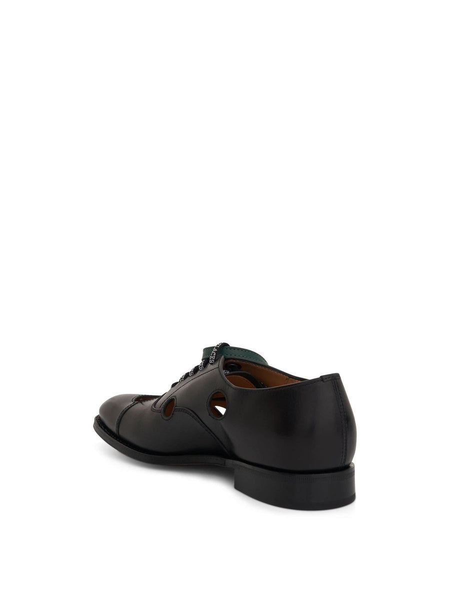 Off-White x Church's Consul Shoe in Black/Green Back View | OFF-WHITE