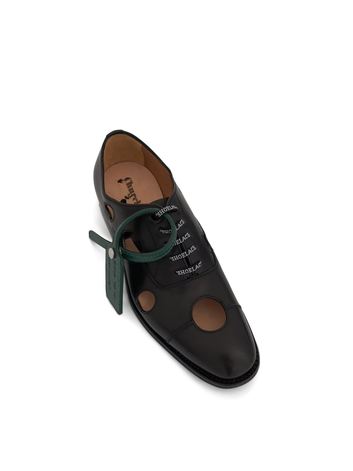 Off-White x Church's Consul Shoe in Black/Green Top View | OFF-WHITE