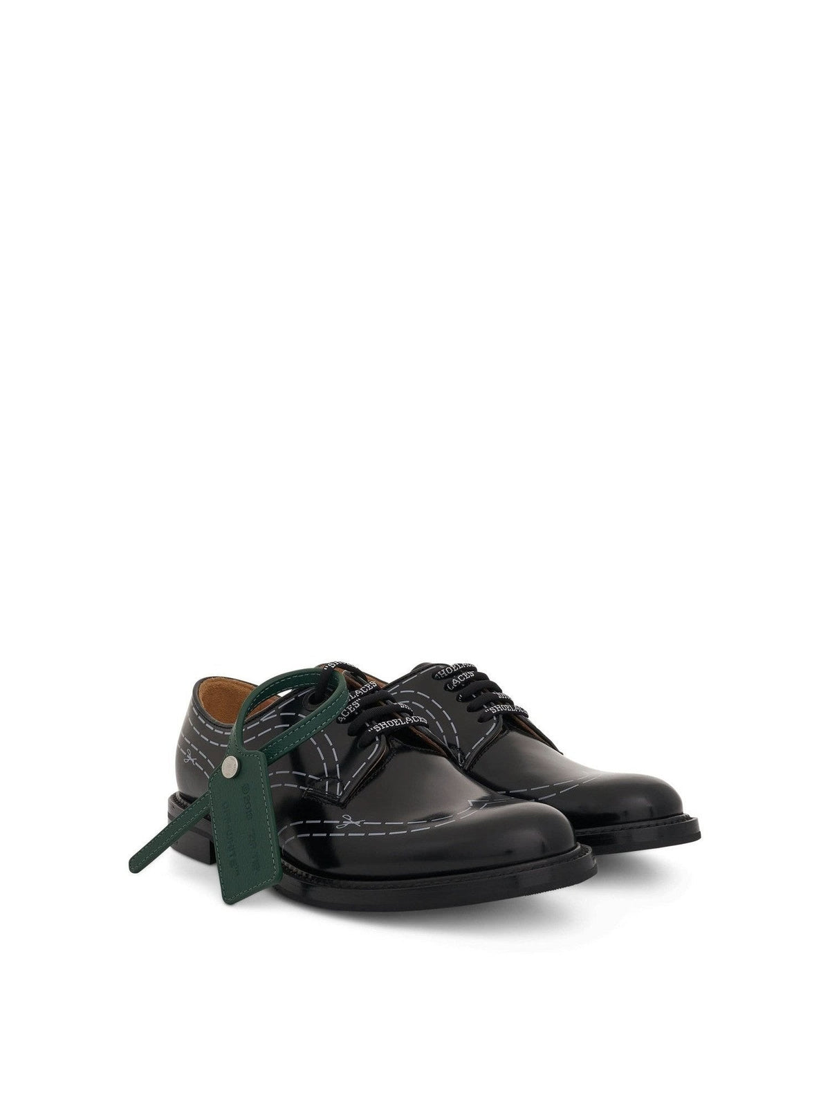 Off-White x Church's Shannon Shoe in Black/White Front View | OFF-WHITE