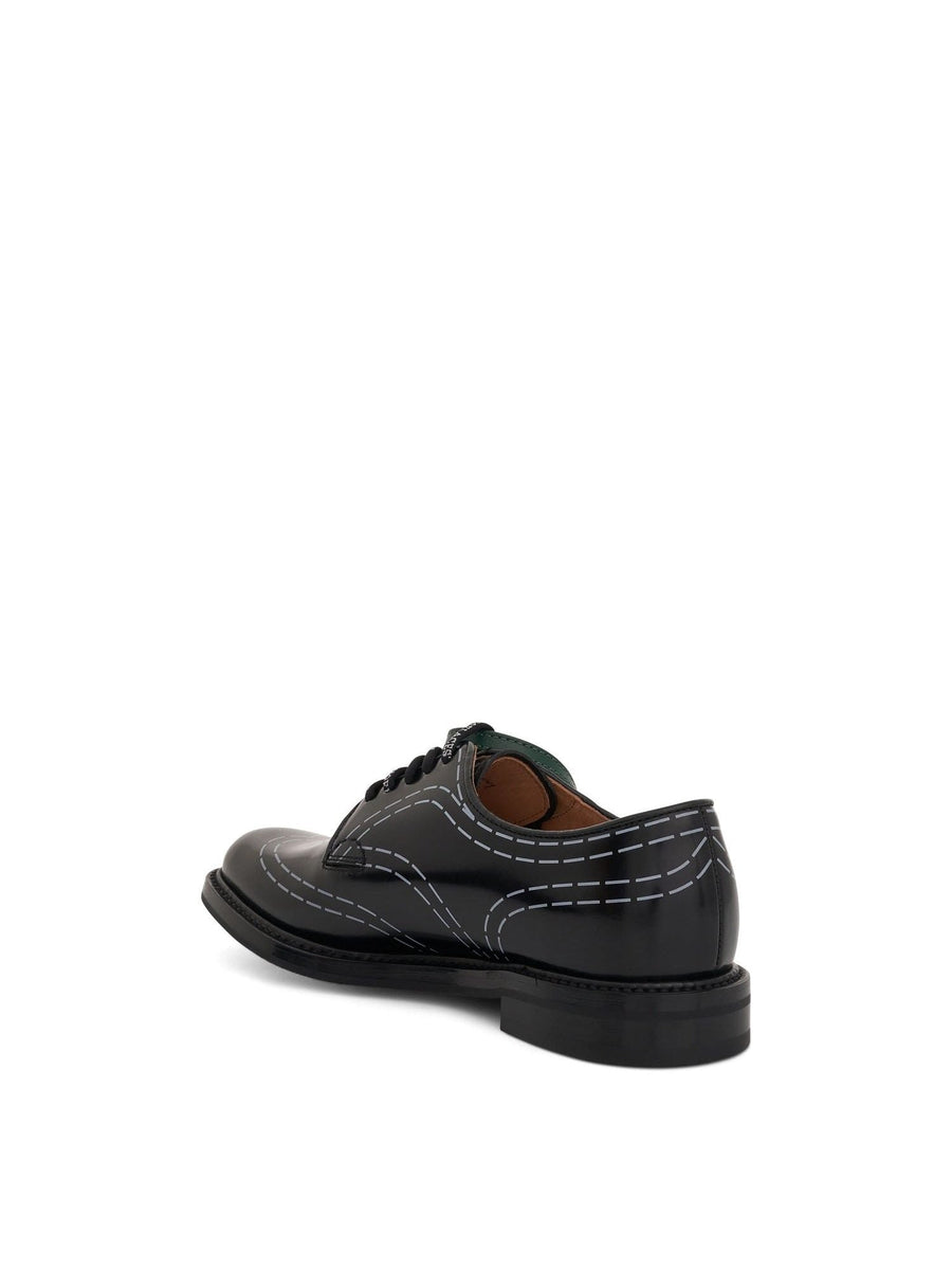 Off-White x Church's Shannon Shoe in Black/White Back View | OFF-WHITE