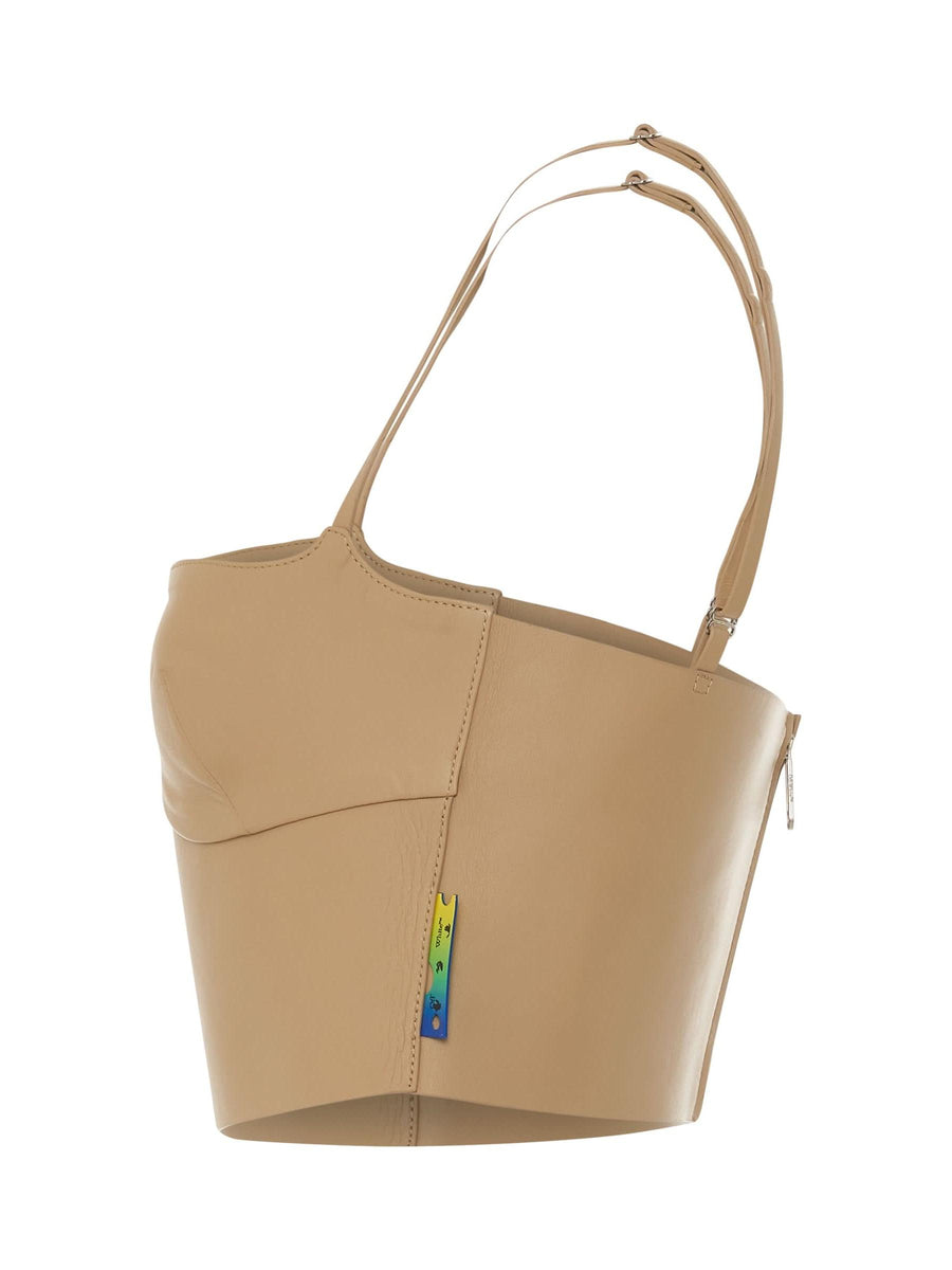 Leather Bustier in Camel