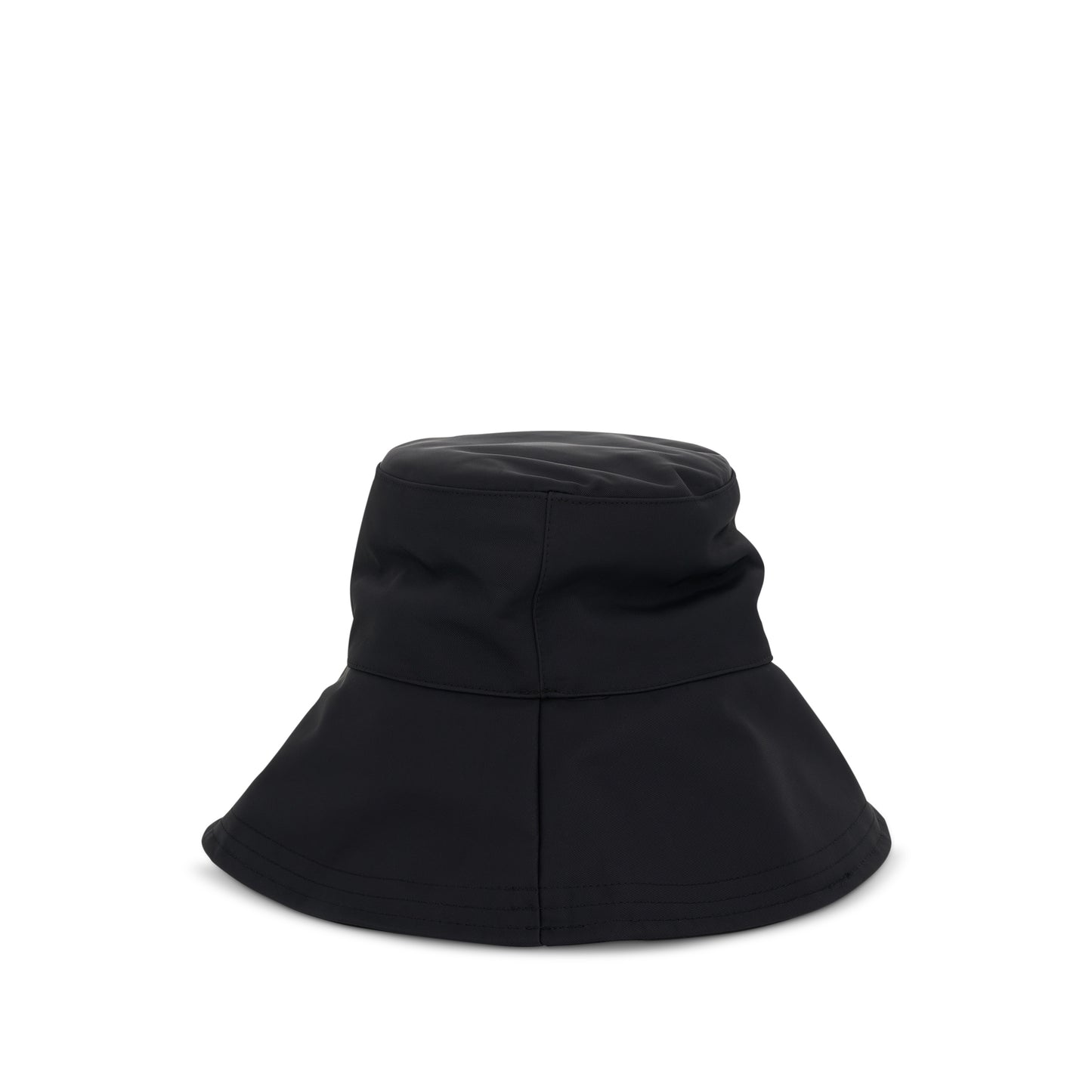 Nylon Oversize Bucket Hat in Black