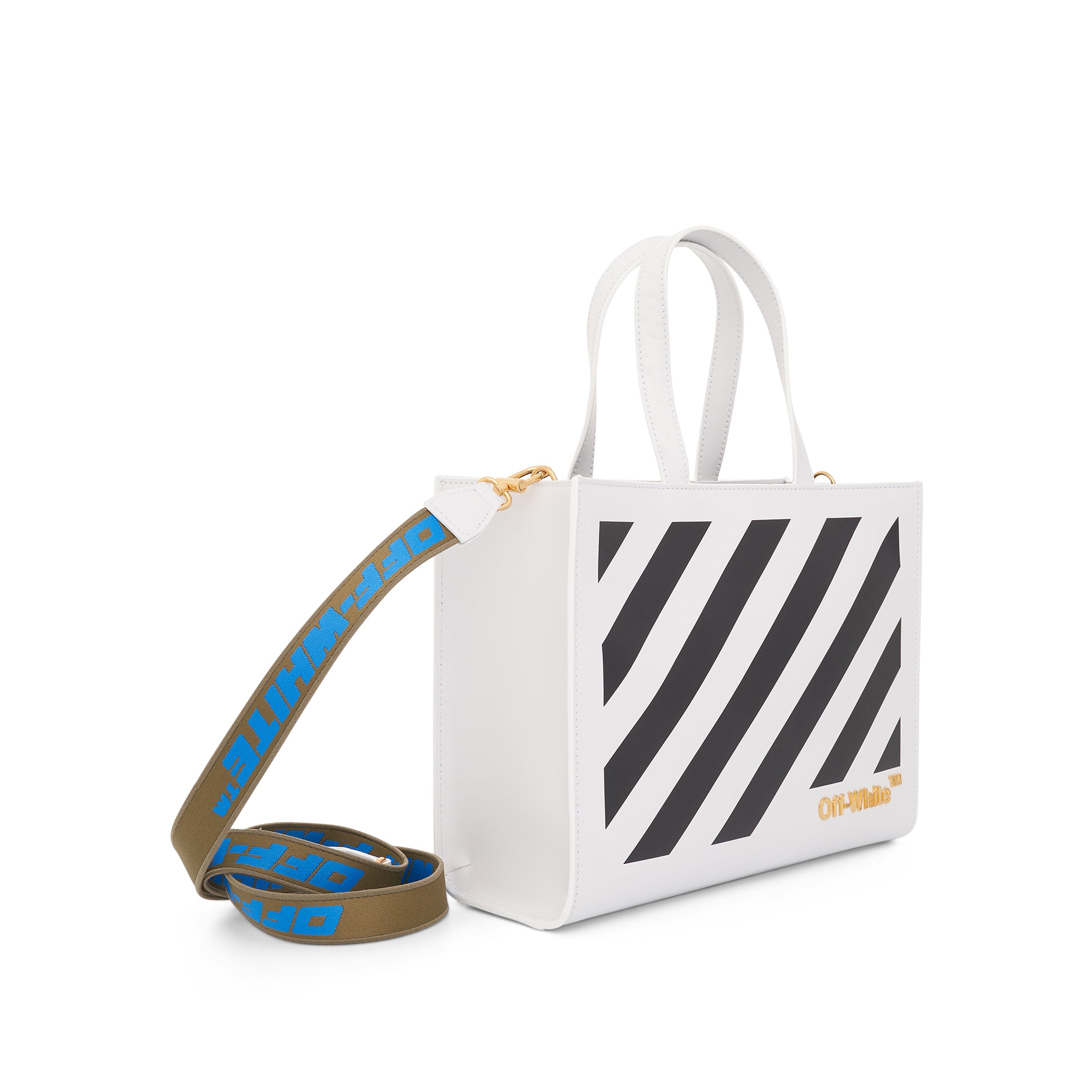 Off-White Diag 28 Hybrid Shopper/Tote Bag in White Black