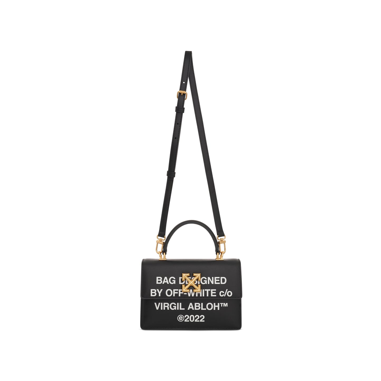 OFF-WHITE Jitney 1.4 Top Handle Met Quote Bag in Black & White