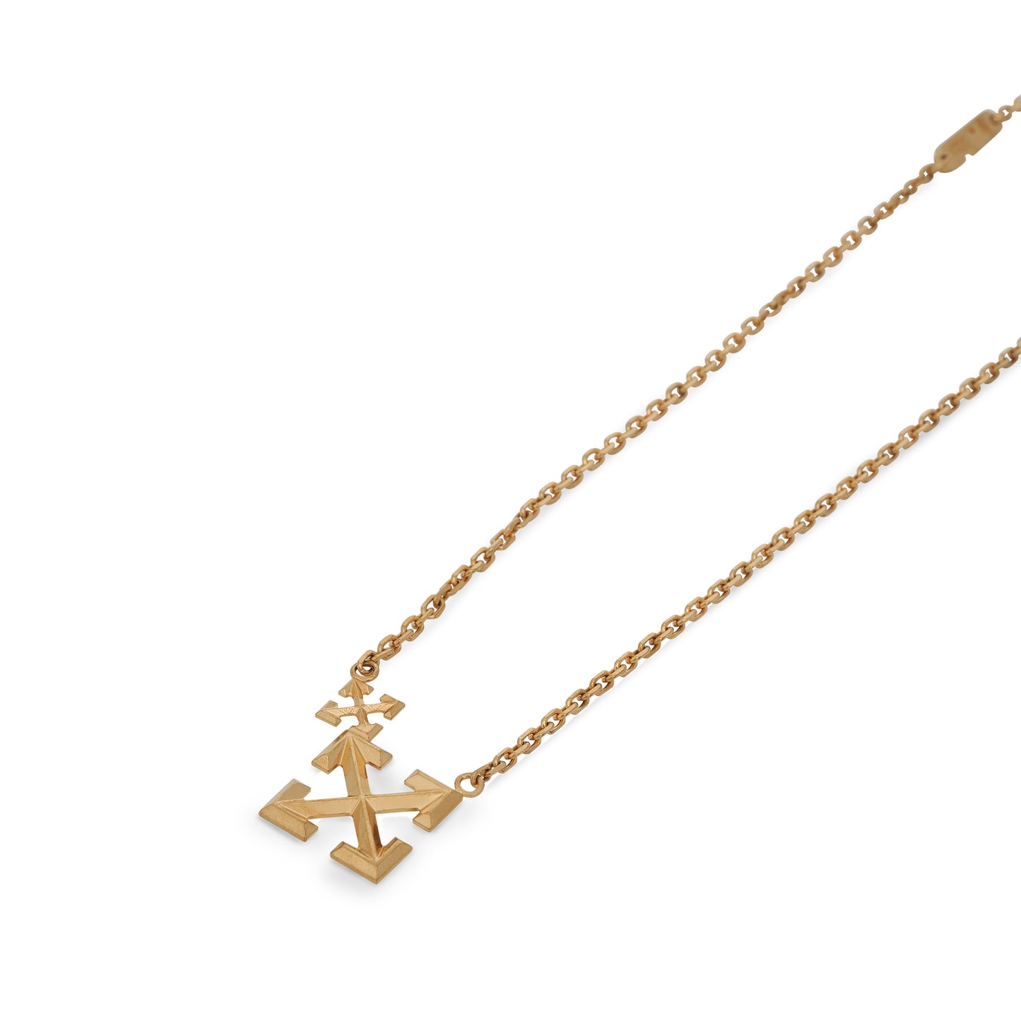 Double Arrow Necklace in Gold Brass