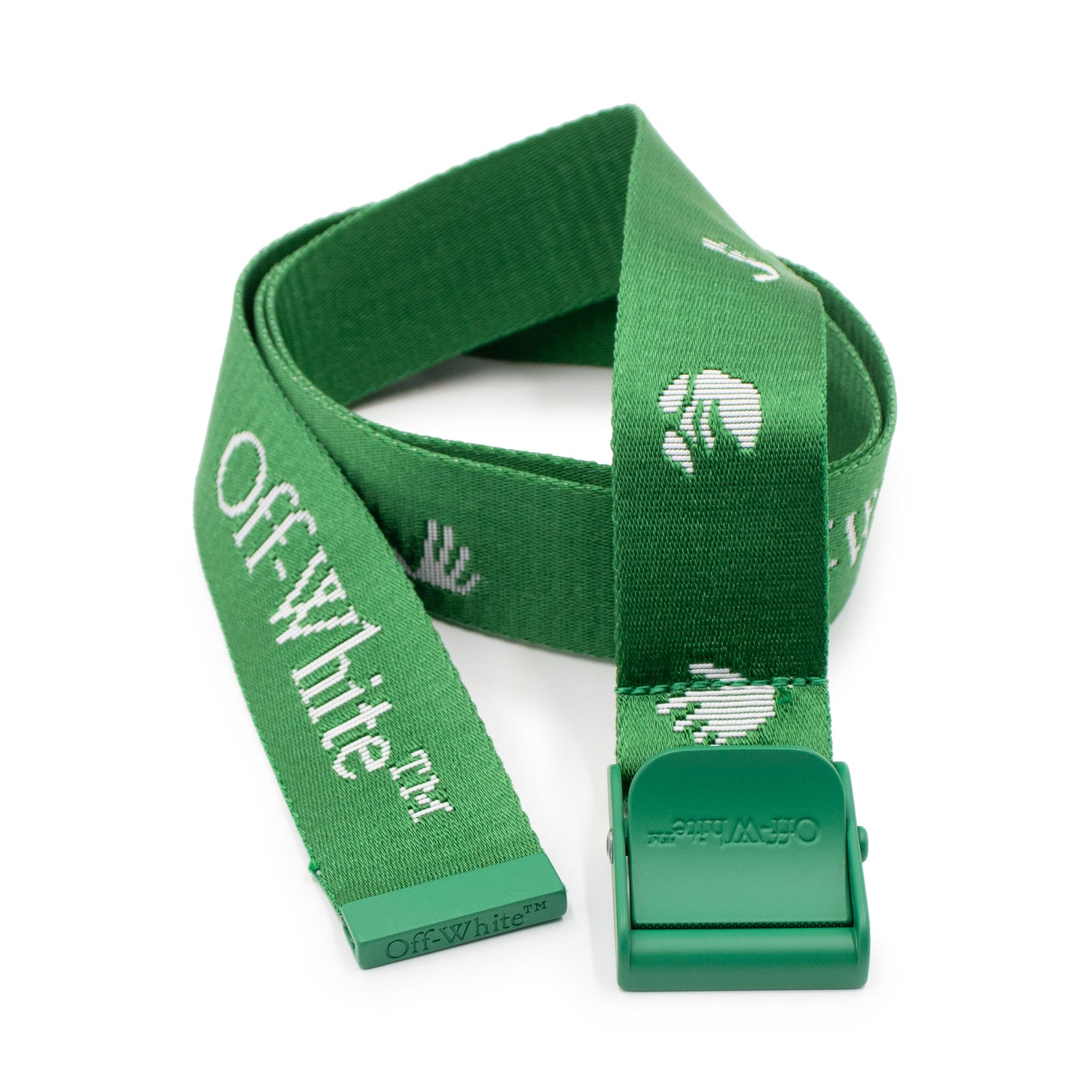 New Logo Classic Industrial Belt in Green/White