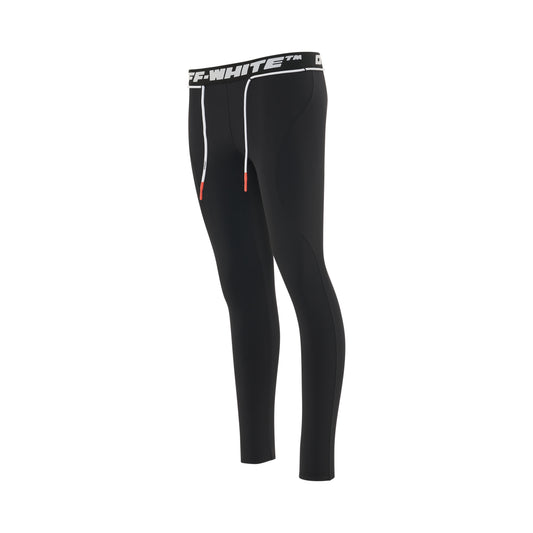 Athleisure Logo Band Leggings in Black