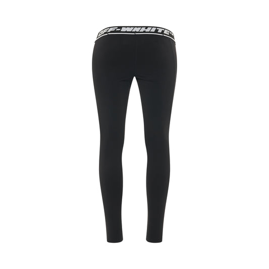 Athleisure Logo Band Leggings in Black