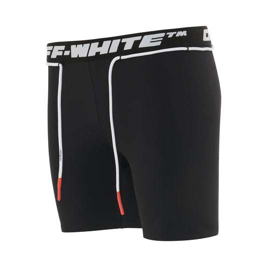 Athleisure Logo Band Shorts in Black