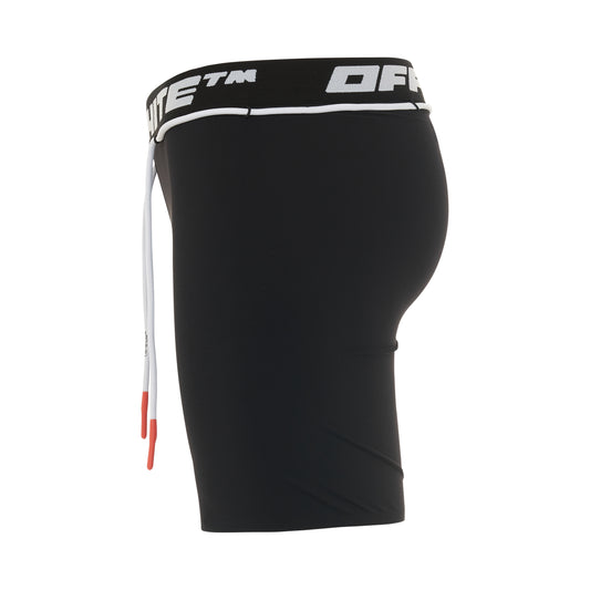 Athleisure Logo Band Shorts in Black