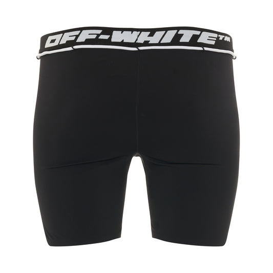 Athleisure Logo Band Shorts in Black