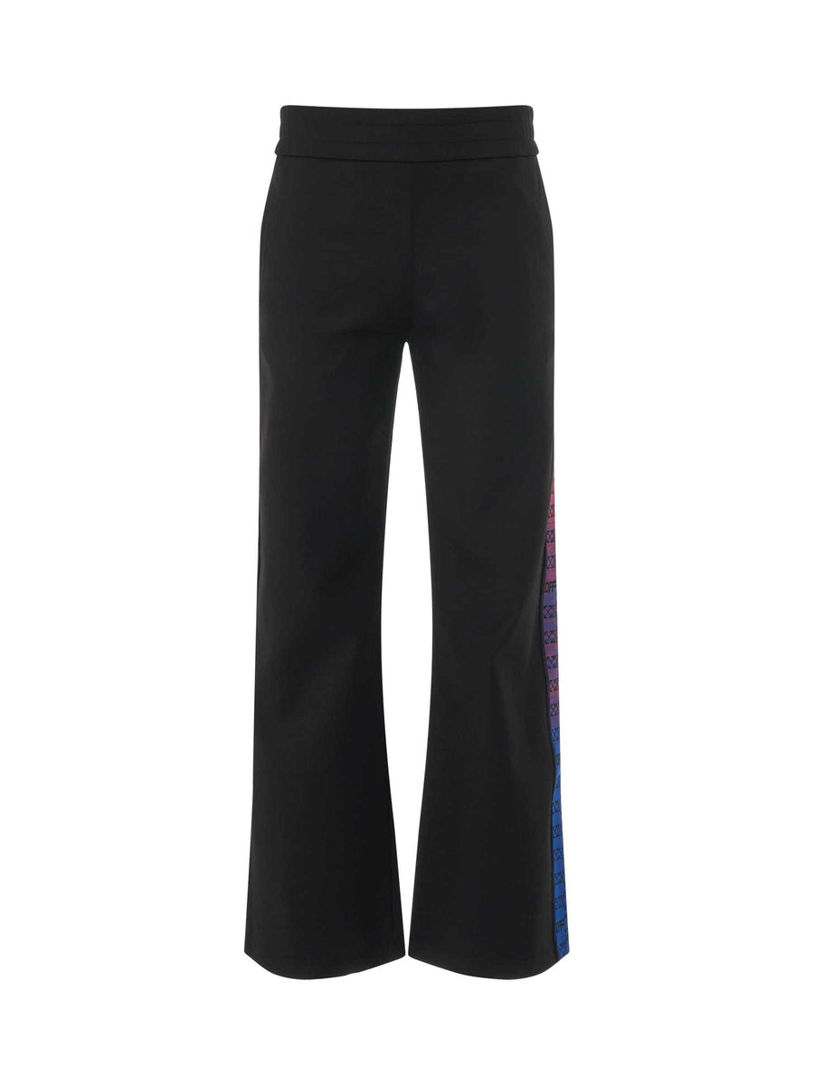 Monogram Logo Band Track Pant in Black/Red