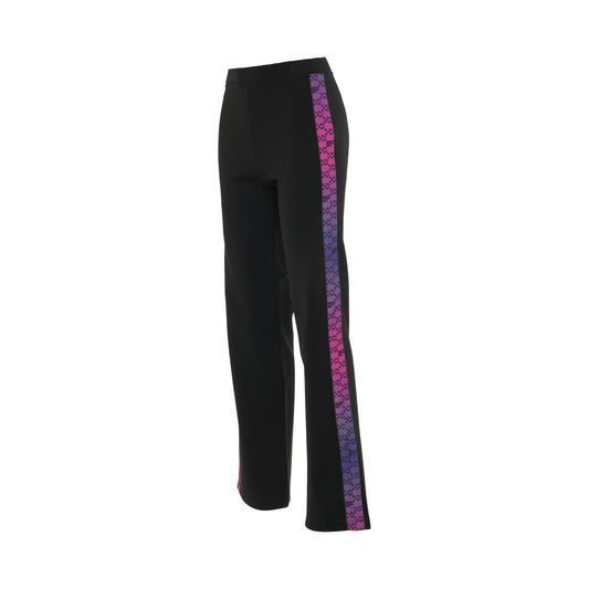 Monogram Band Split Track Pant in Black