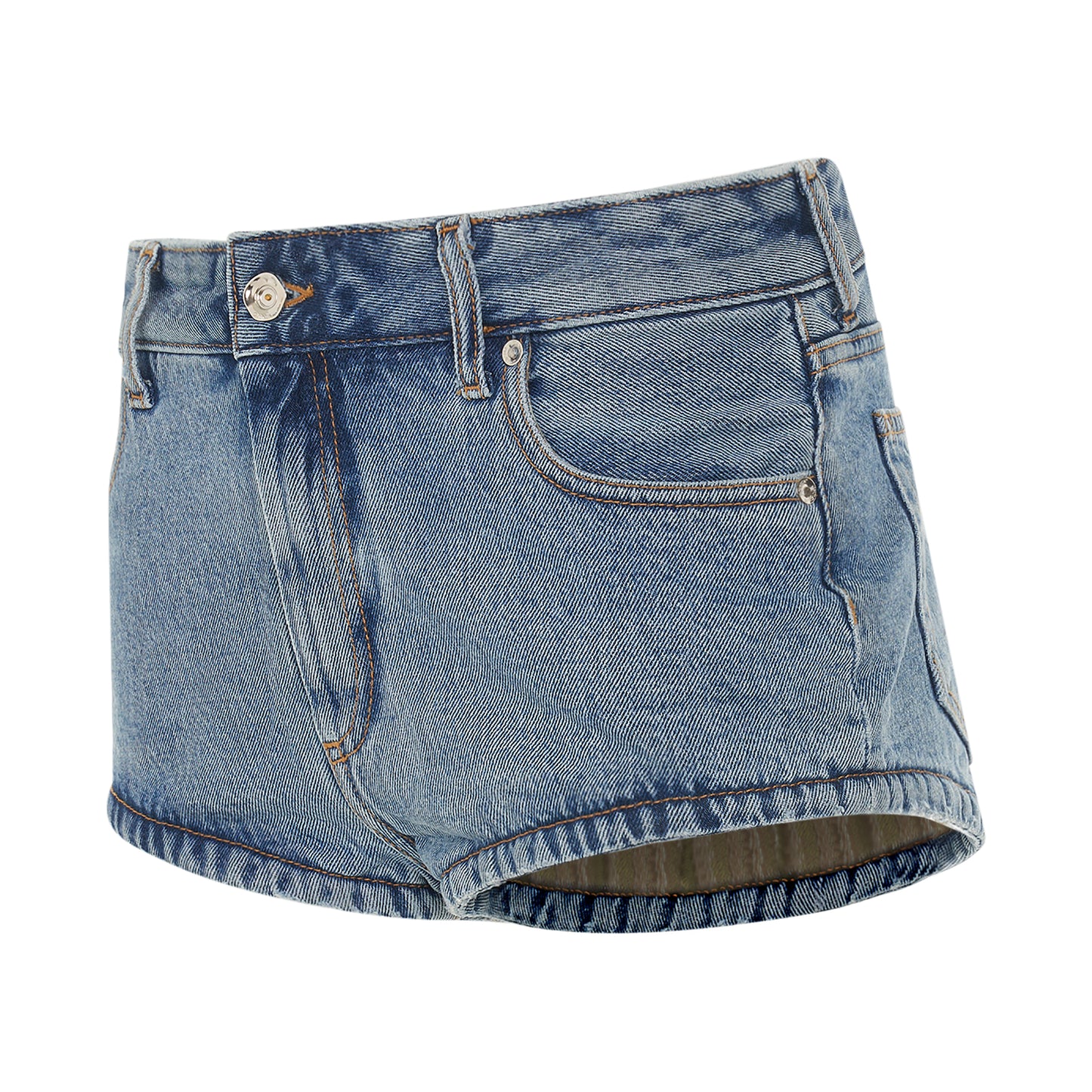 Puffy Mini Shorts in Blue