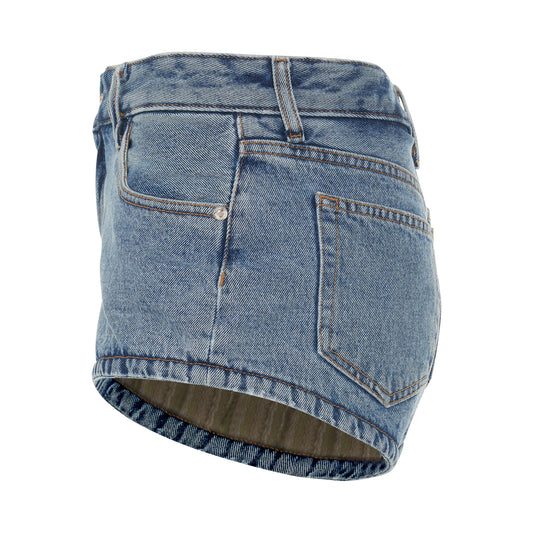 Puffy Mini Shorts in Blue