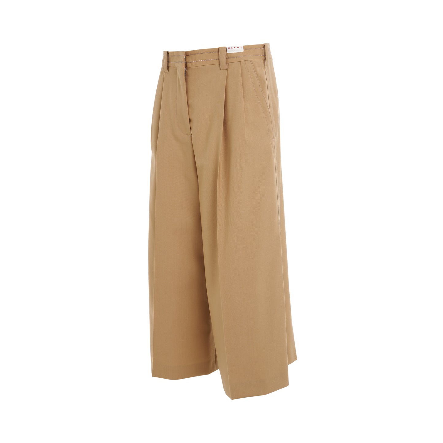 Wide Leg Cropped Trousers in Dijon