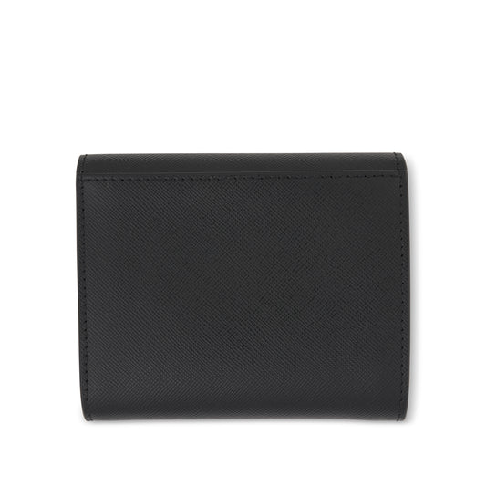 Logo Squared Flap Wallet in Black