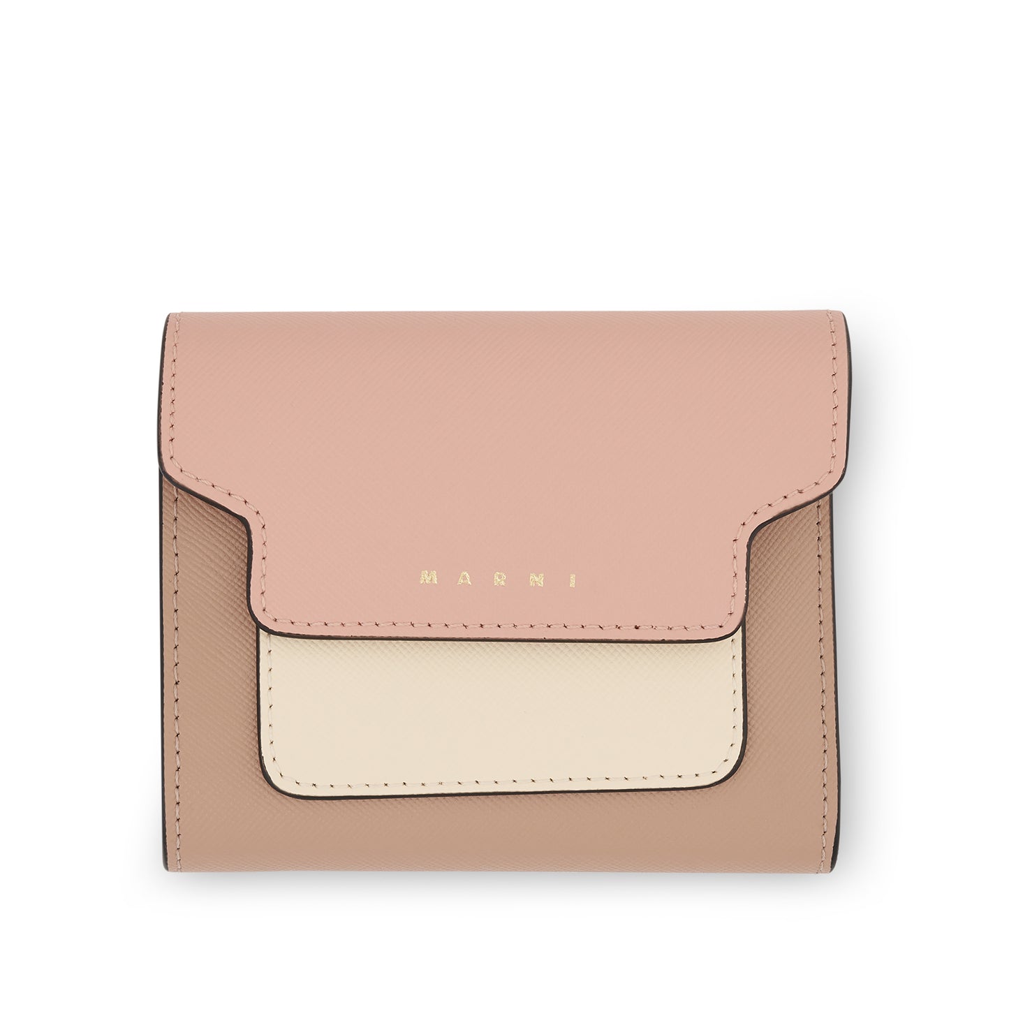 Logo Squared Flap Wallet in Camellia/Talc