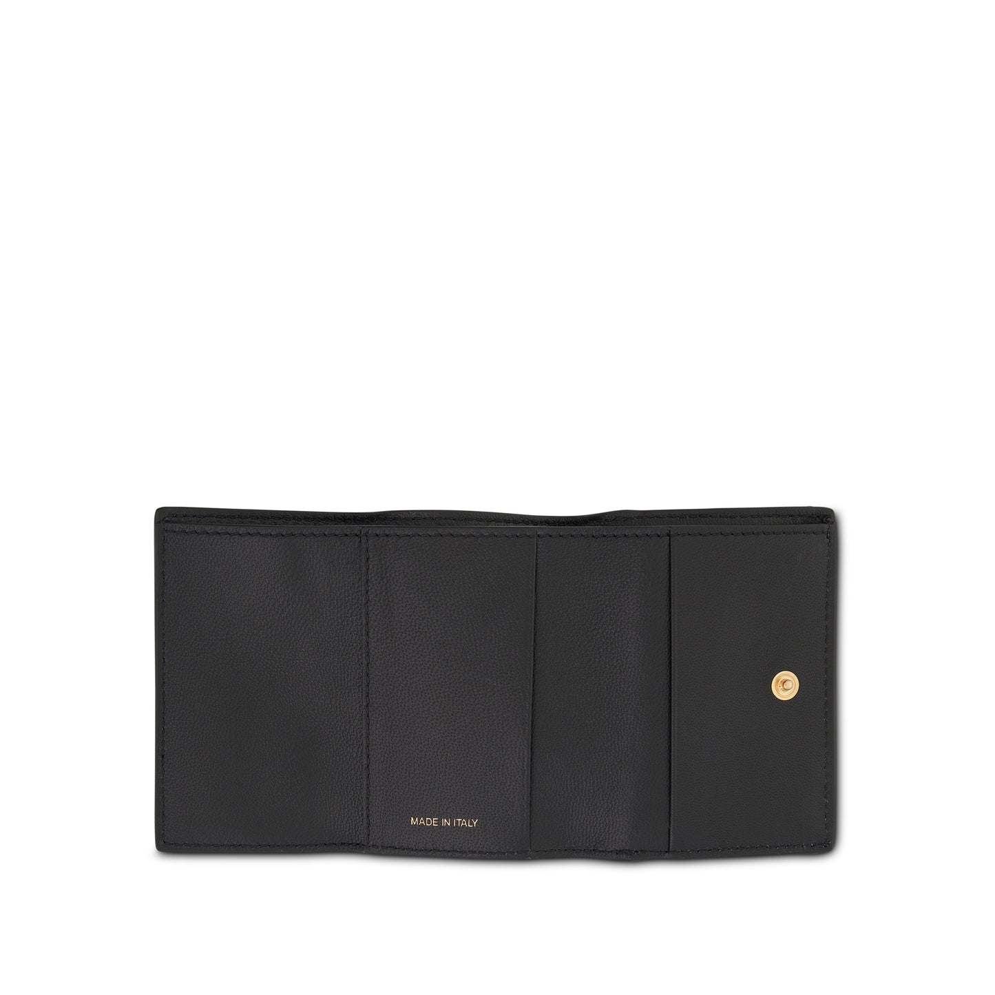 Trifold Saffiano Leather Wallet in Black