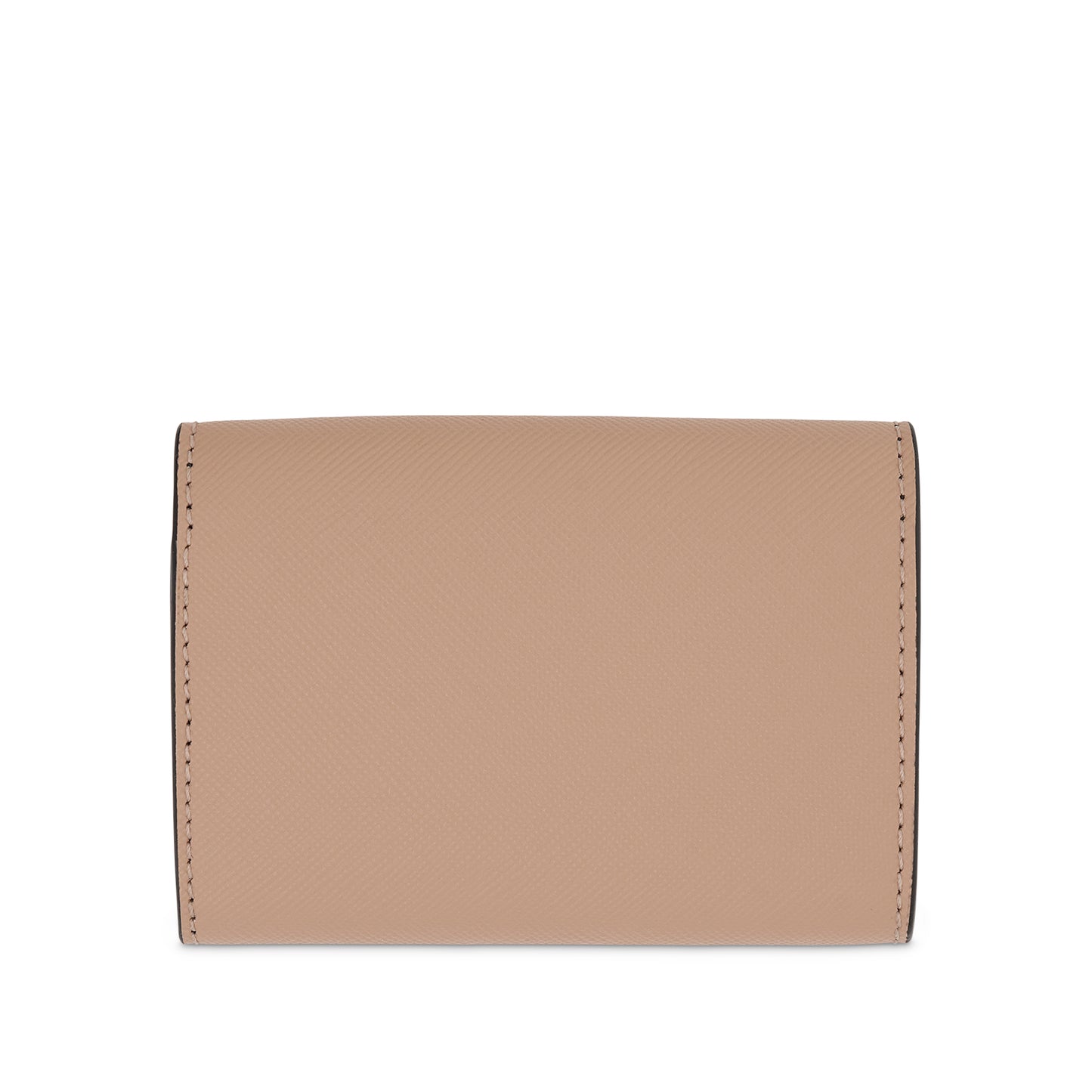 Trifold Saffiano Leather Wallet in Camellia/Talc