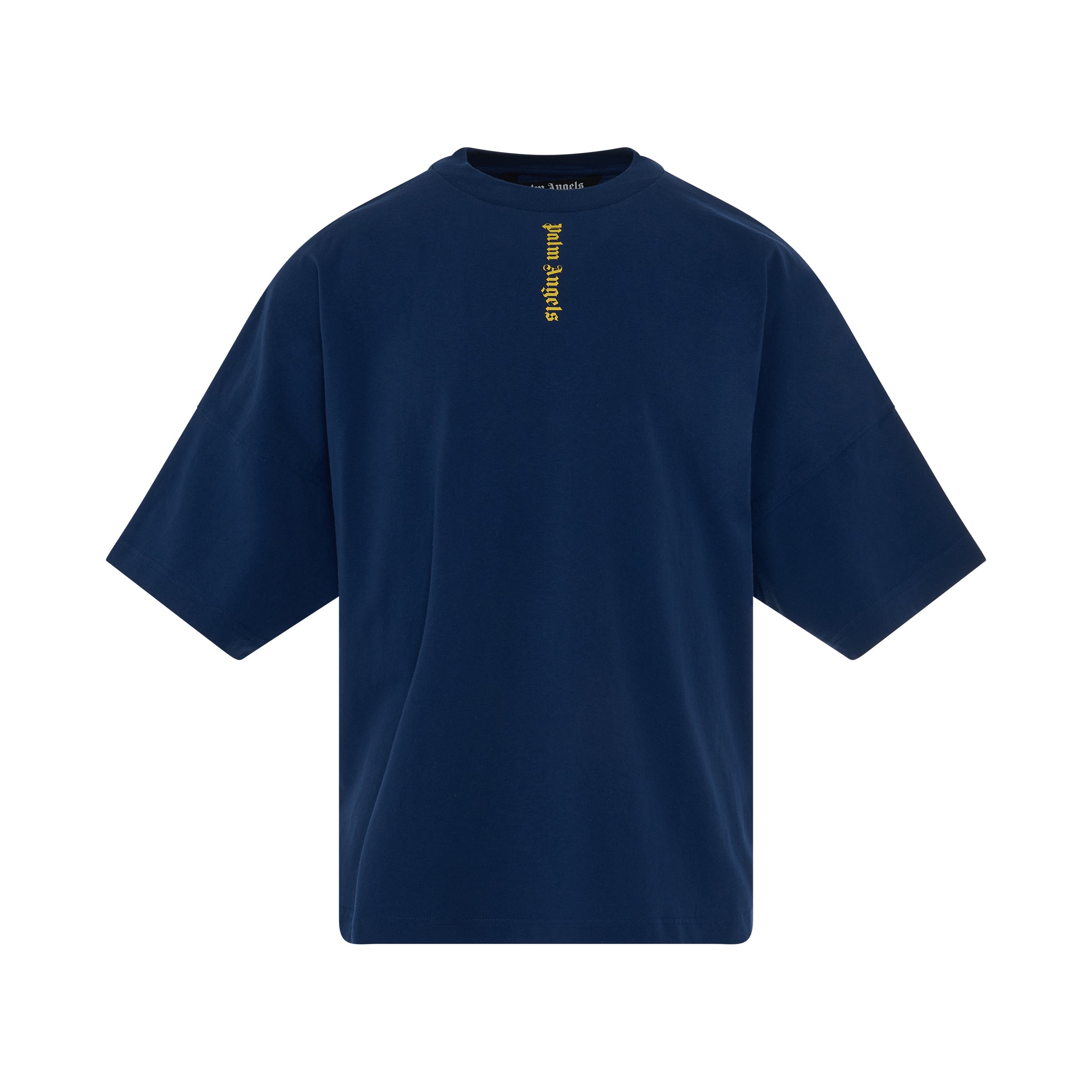 NS Logo Over T-Shirt in Navy Blue/Yellow