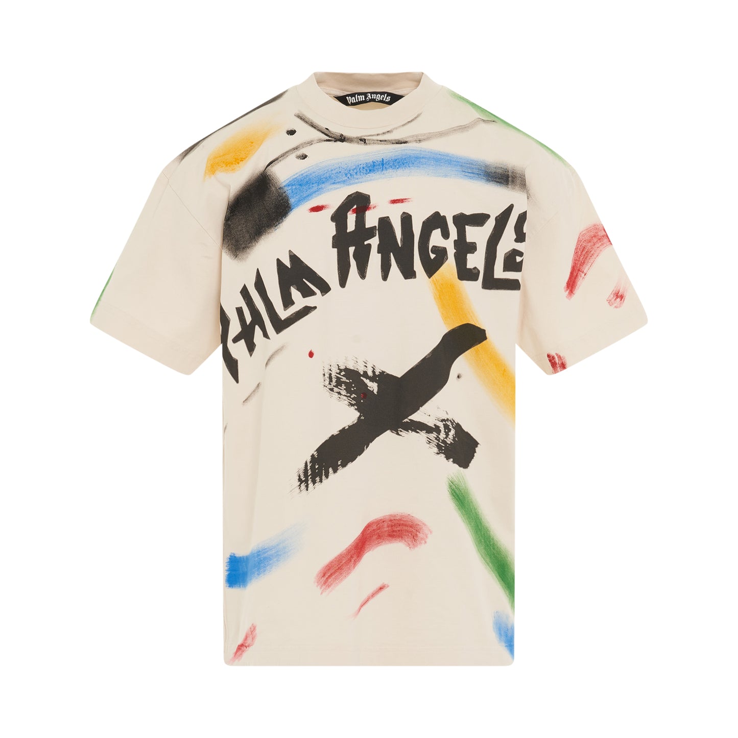 Brush Strokes Classic T-Shirt in Off White/Black