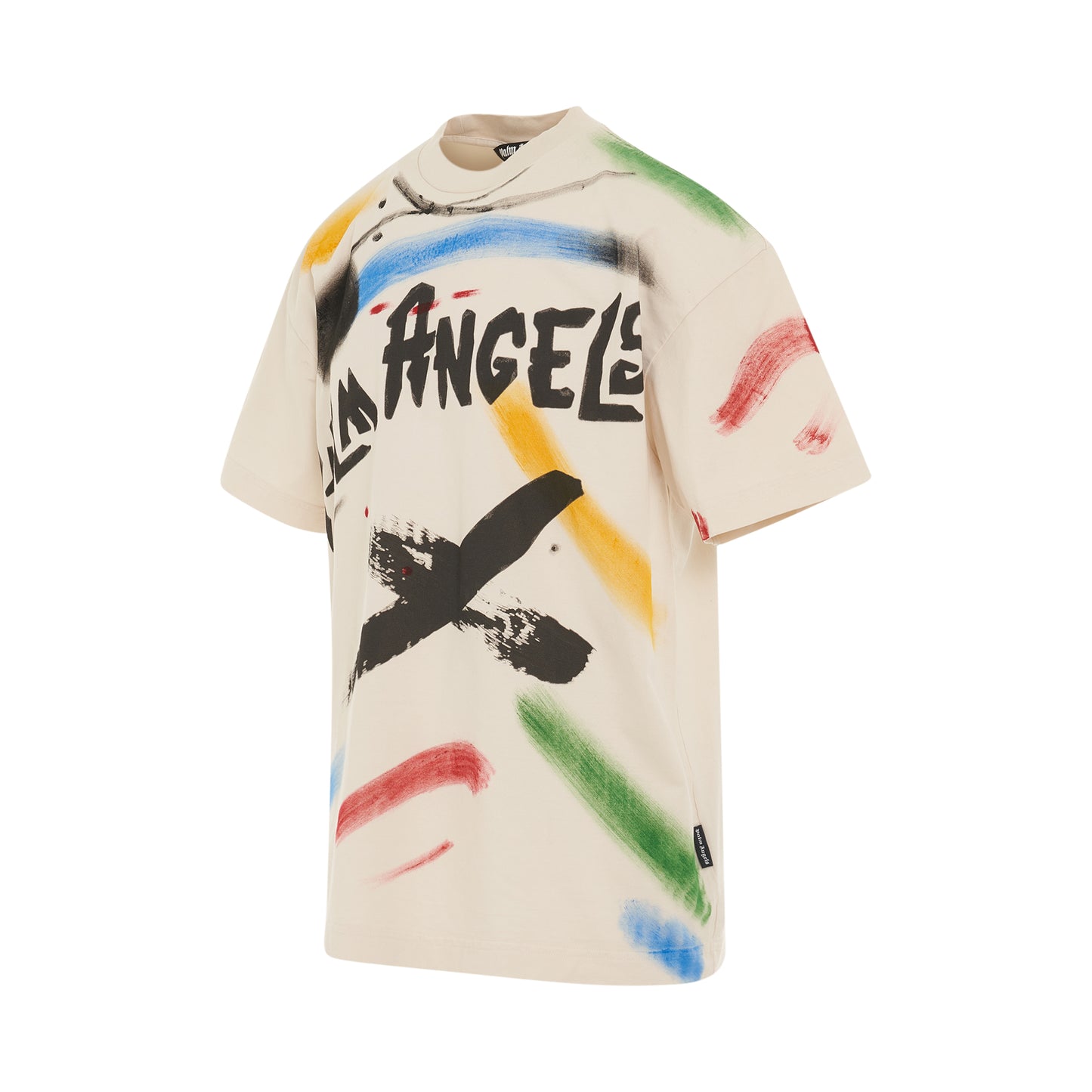 Brush Strokes Classic T-Shirt in Off White/Black