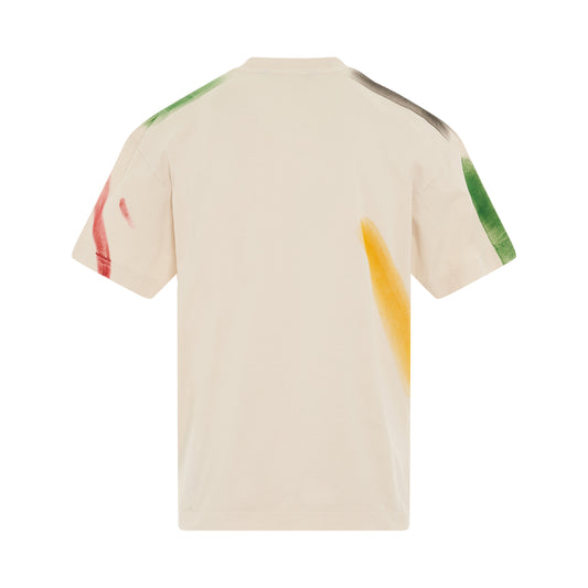 Brush Strokes Classic T-Shirt in Off White/Black