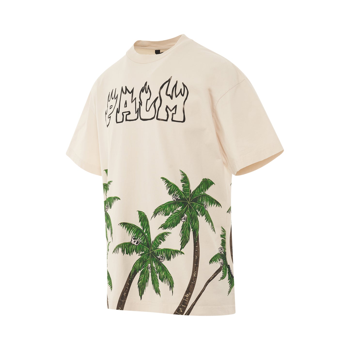 Palm&Skull Vintage T-Shirt in White/Green