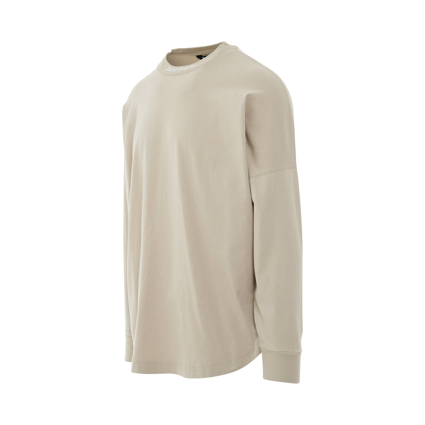 Classic Logo Oversize Long Sleeve T-Shirt in Beige/White