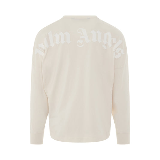 Classic Logo Oversize Long Sleeve T-Shirt in Butter/White