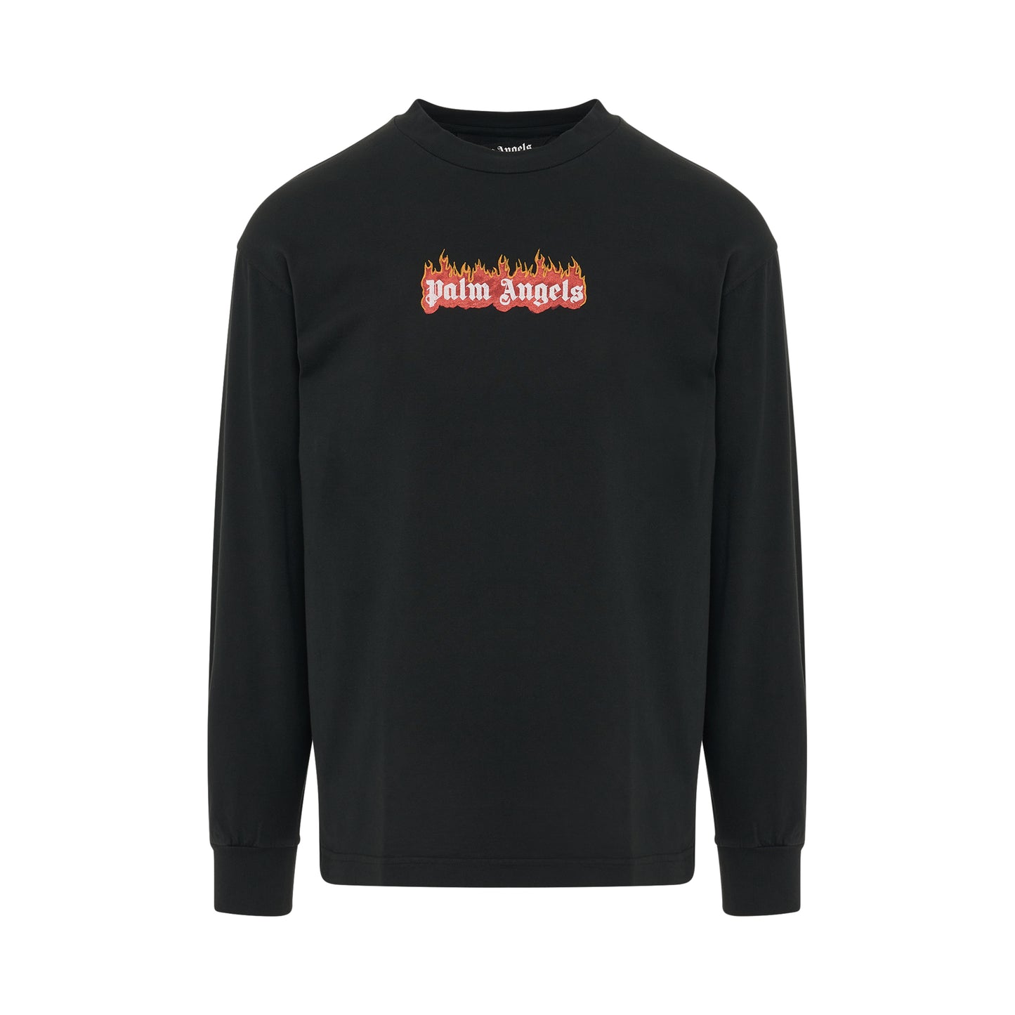 Burning Logo Classic Long Sleeve T-Shirt in Black/White