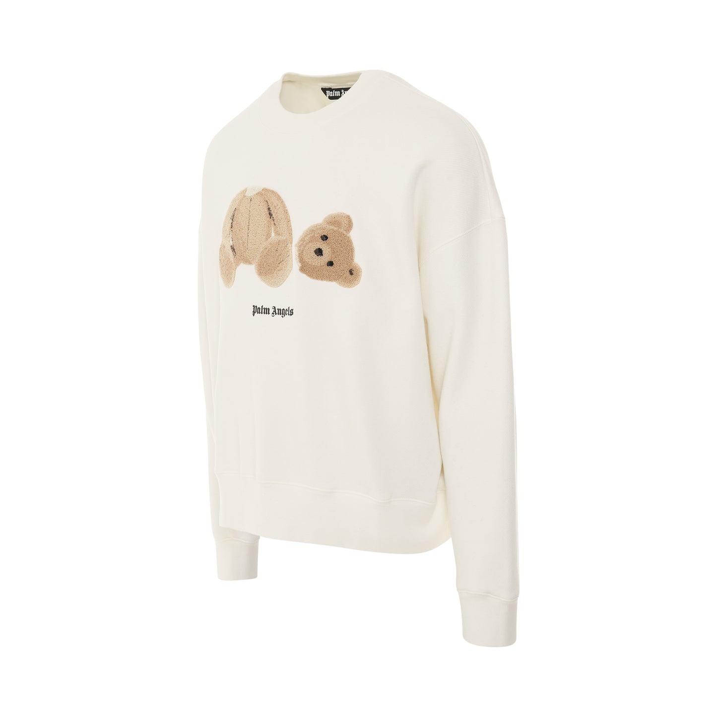 PA Bear Crew Neck Sweatshirt in Off White/Brown