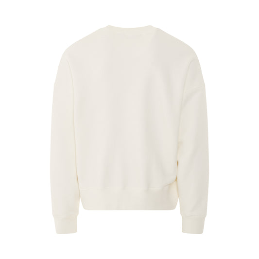 PA Bear Crew Neck Sweatshirt in Off White/Brown