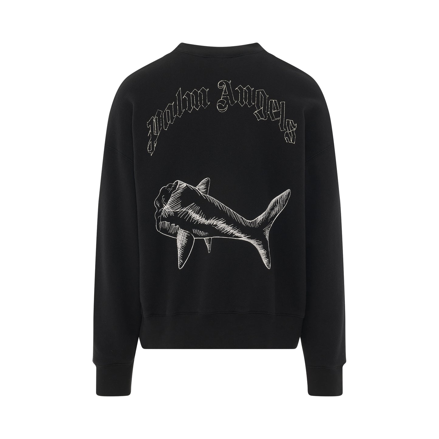 Split Shark Crewneck in Black/Off White