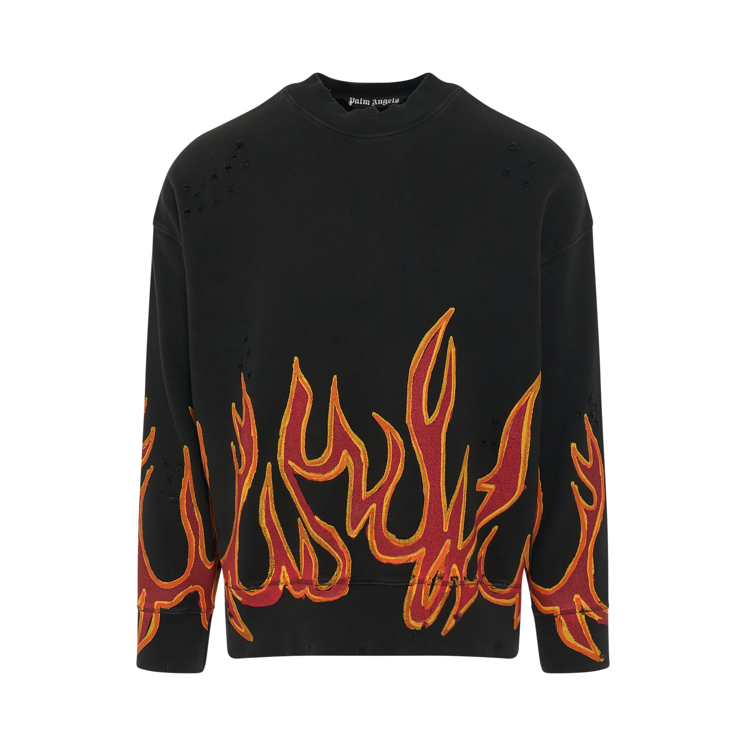 GD Graffiti Flames Crewneck in Black/Red